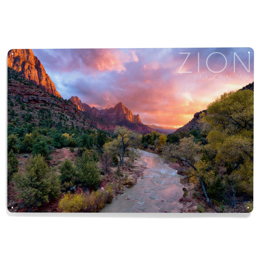 Zion National Park, Utah, The Watchman, Metal Signs Metal Lantern Press 