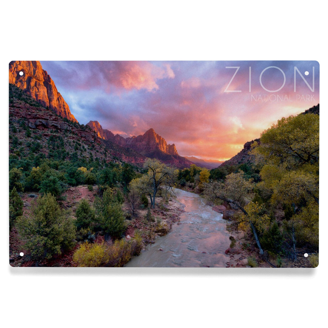 Zion National Park, Utah, The Watchman, Metal Signs Metal Lantern Press 