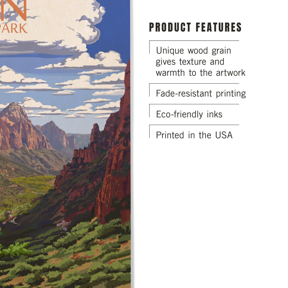 Zion National Park, Utah, Wood Signs and Postcards Wood Lantern Press 
