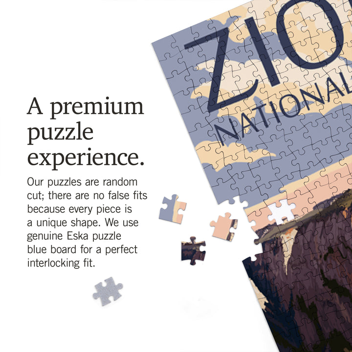 Zion National Park, Utah, Zion Canyon Sunset, Jigsaw Puzzle Puzzle Lantern Press 