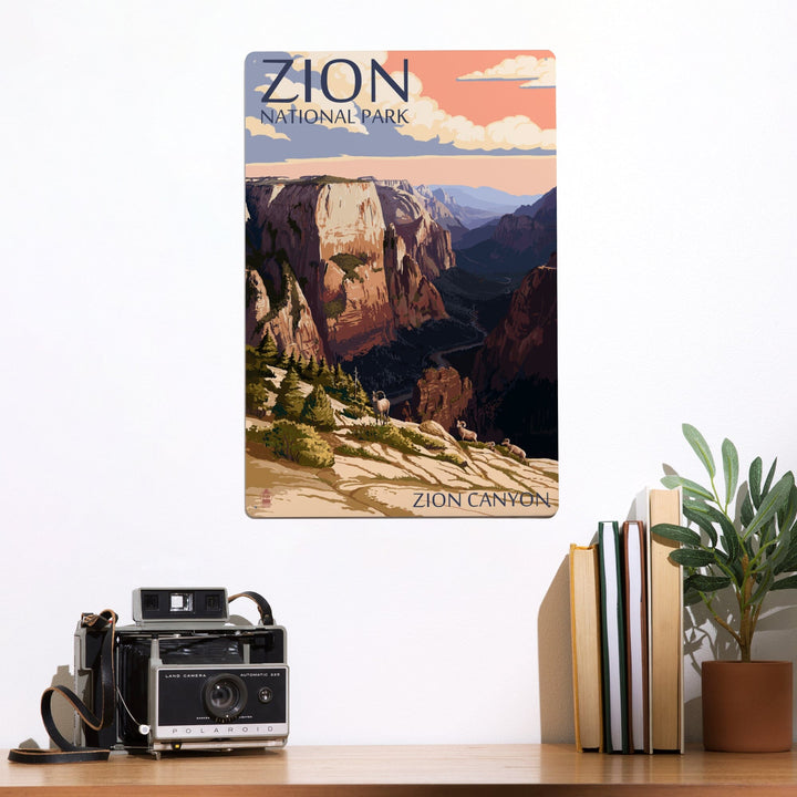 Zion National Park, Utah, Zion Canyon Sunset, Metal Signs Metal Lantern Press 