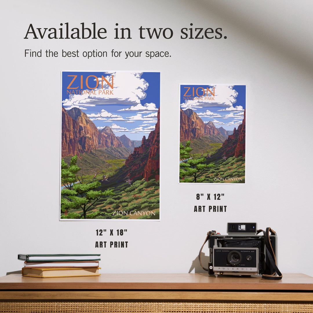 Zion National Park, Utah, Zion Canyon View, Art & Giclee Prints Art Lantern Press 
