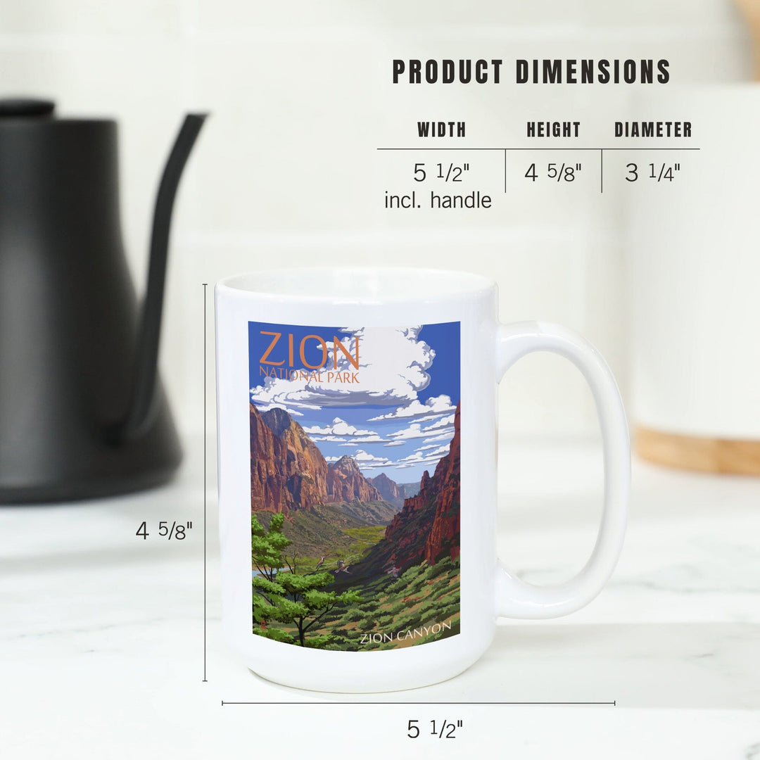 Zion National Park, Utah, Zion Canyon View, Ceramic Mug Mugs Lantern Press 