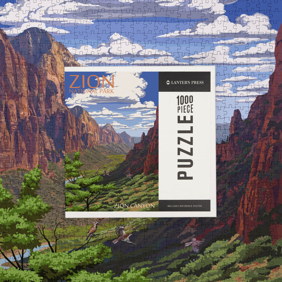 Zion National Park, Utah, Zion Canyon View, Jigsaw Puzzle Puzzle Lantern Press 
