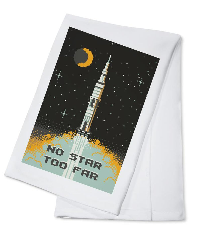 8-Bit Space Collection, Rocket, No Star Too Far, Towels and Aprons Kitchen Lantern Press Cotton Towel 