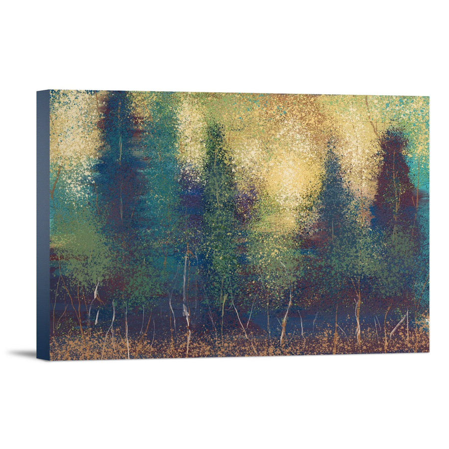 Abstract Trees 2, Oil Painting, Lantern Press Artwork, Stretched Canvas Canvas Lantern Press 
