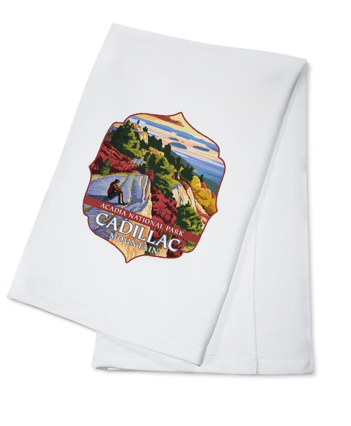 Acadia National Park, Maine, Cadillac Mountain, Painterly Series, Contour, Lantern Press Artwork, Towels and Aprons Kitchen Lantern Press Cotton Towel 