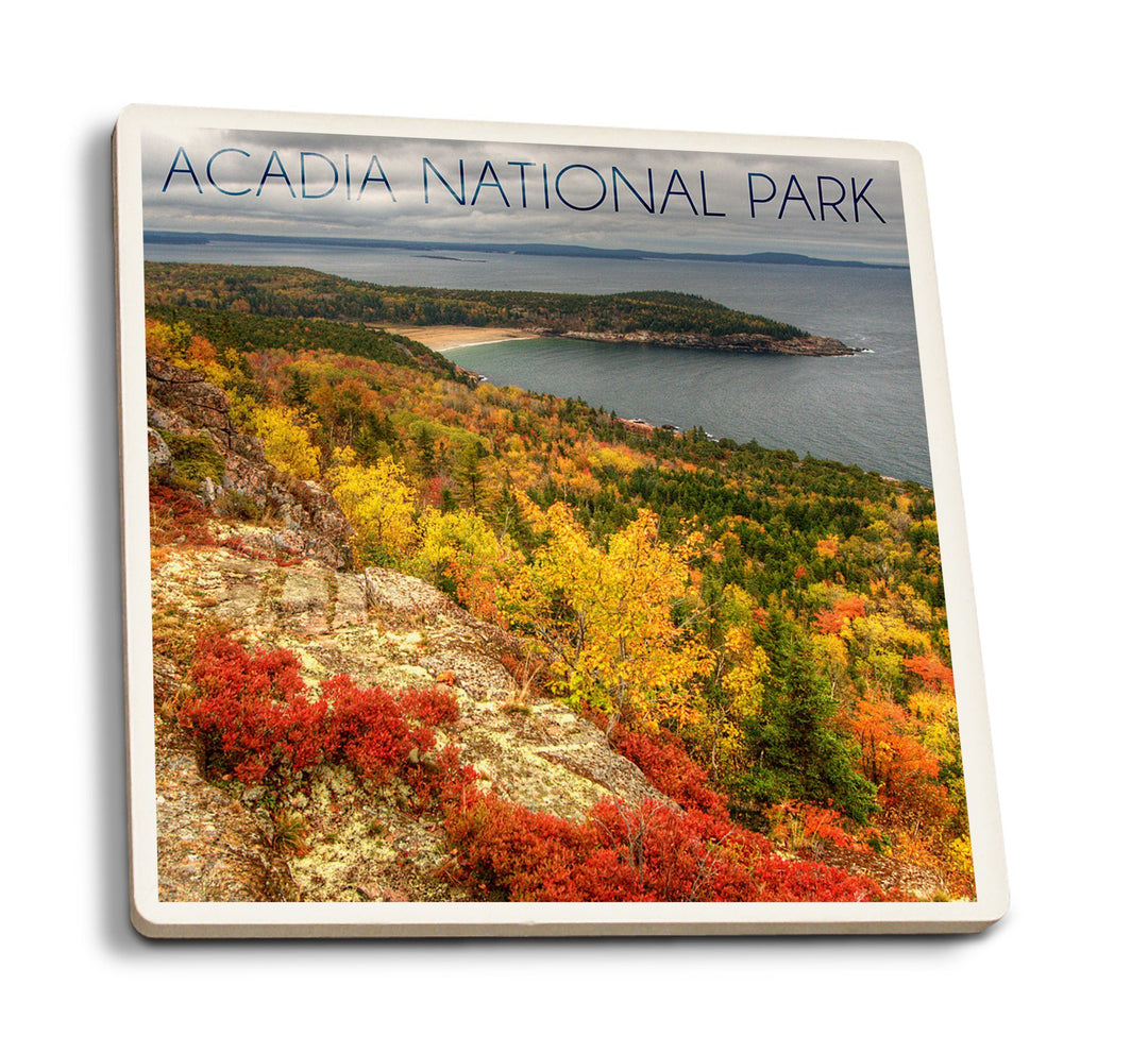 Acadia National Park, Maine, Fall Scenery, Lantern Press Photography, Coaster Set Coasters Lantern Press 