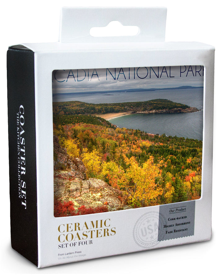 Acadia National Park, Maine, Fall Scenery, Lantern Press Photography, Coaster Set Coasters Lantern Press 