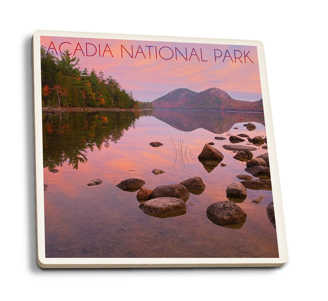 Acadia National Park, Maine, Jordan Pond, Lantern Press Photography, Coaster Set Coasters Lantern Press 
