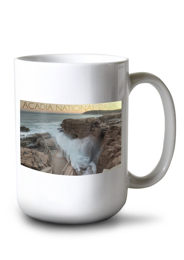 Acadia National Park, Maine, Thunder Hole, Lantern Press Photography, Ceramic Mug Lifestyle-Mug Lantern Press 