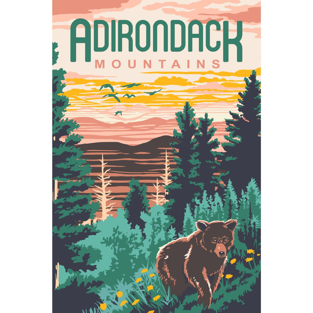 Adirondack Mountains, Explorer Series, Lantern Press Artwork, Towels and Aprons Kitchen Lantern Press 