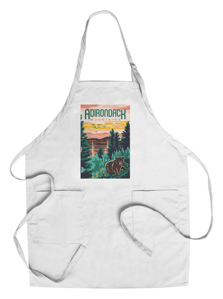 Adirondack Mountains, Explorer Series, Lantern Press Artwork, Towels and Aprons Kitchen Lantern Press Chef's Apron 