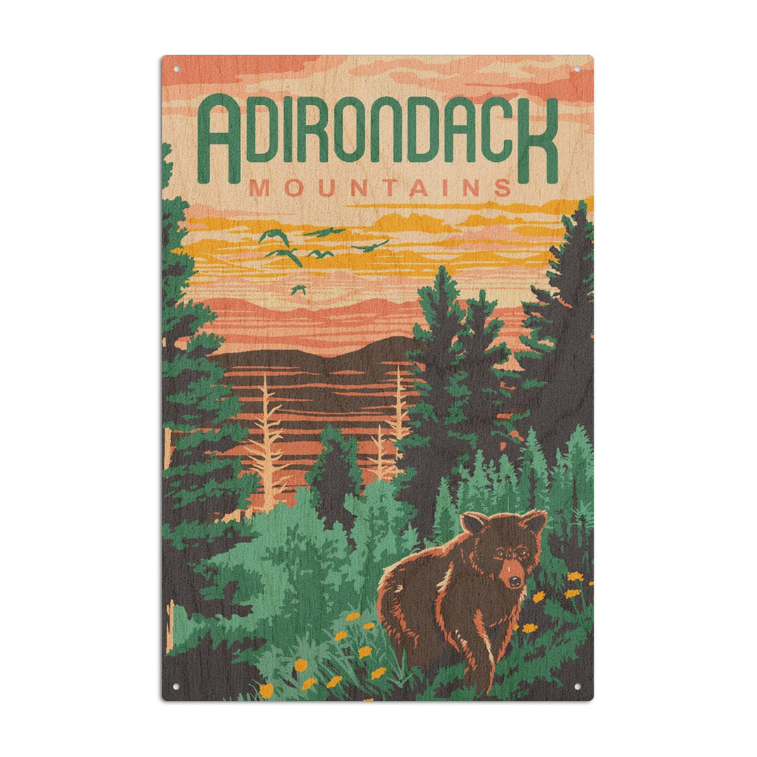 Adirondack Mountains, Explorer Series, Lantern Press Artwork, Wood Signs and Postcards Wood Lantern Press 10 x 15 Wood Sign 