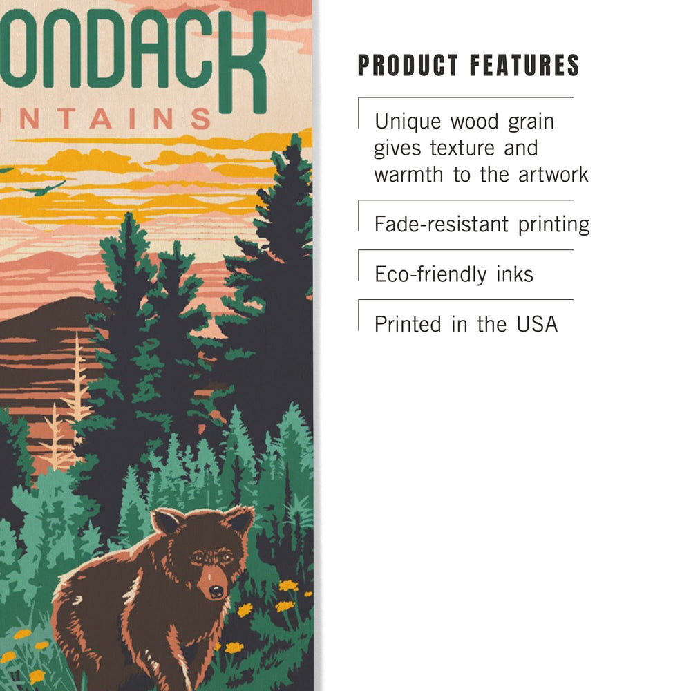 Adirondack Mountains, Explorer Series, Lantern Press Artwork, Wood Signs and Postcards Wood Lantern Press 