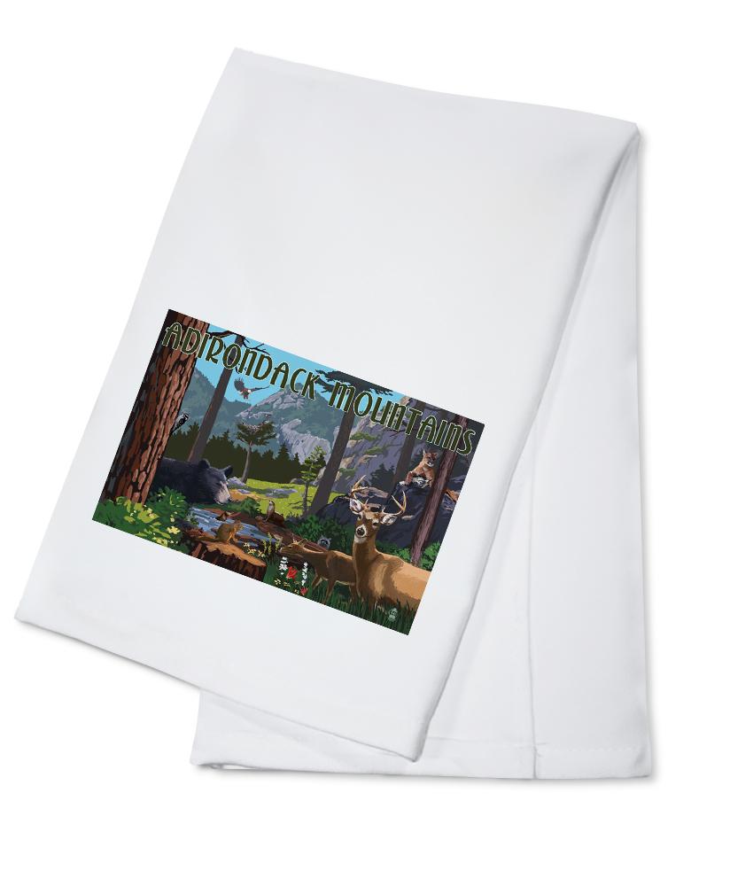Adirondack Mountains, New York, Wildlife Utopia, Lantern Press Artwork, Towels and Aprons Kitchen Lantern Press 