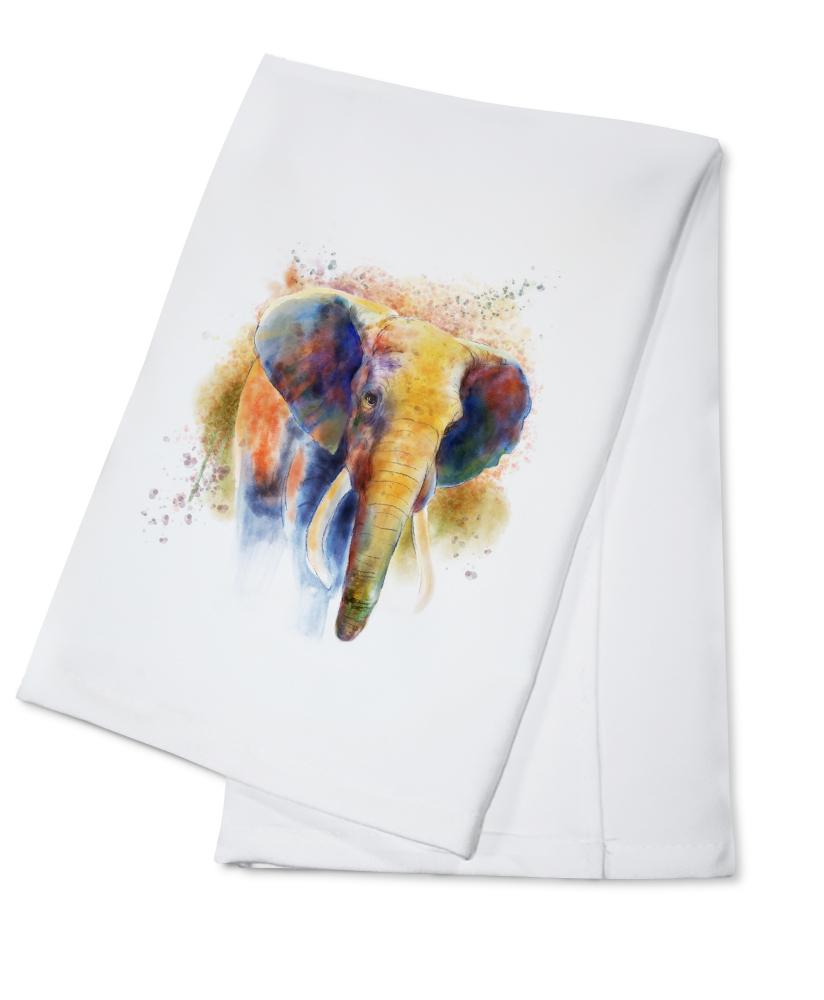 African Elephant, Watercolor, Lantern Press Artwork, Towels and Aprons Kitchen Lantern Press 