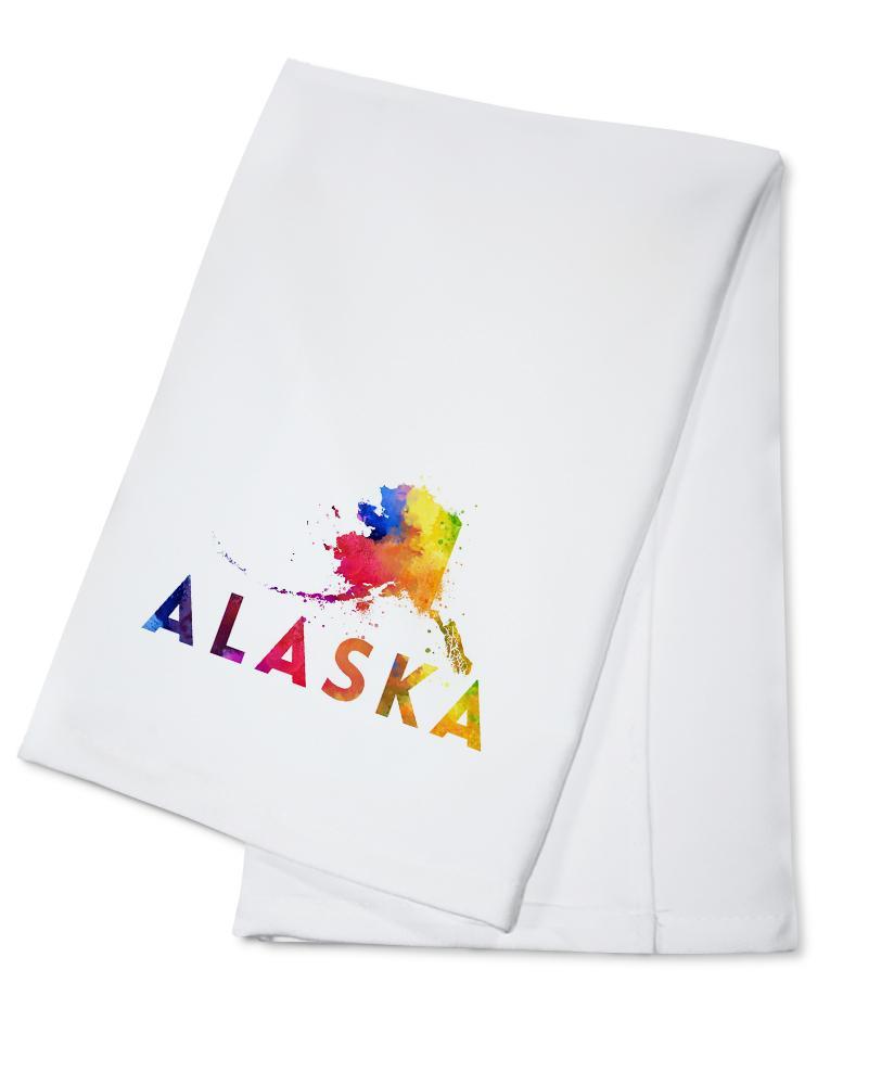Alaska, State, Vibrant Watercolor, Lantern Press Artwork, Towels and Aprons Kitchen Lantern Press 