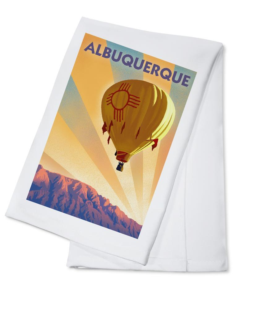 Albuquerque, New Mexico, Hot Air Balloon, Lithograph, Lantern Press Artwork, Towels and Aprons Kitchen Lantern Press 