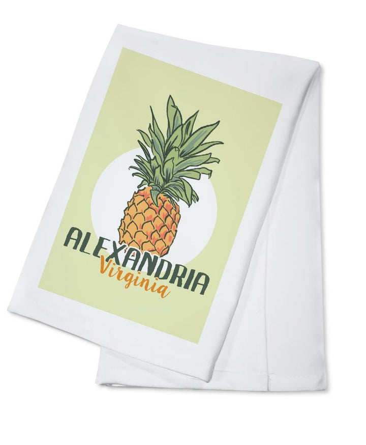 Alexandria, Virginia, Pineapple, Contour, Lantern Press Artwork, Towels and Aprons Kitchen Lantern Press 