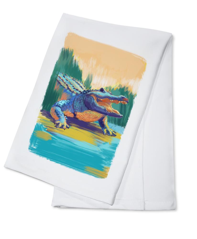 Alligator, Vivid, Lantern Press Artwork, Towels and Aprons Kitchen Lantern Press 