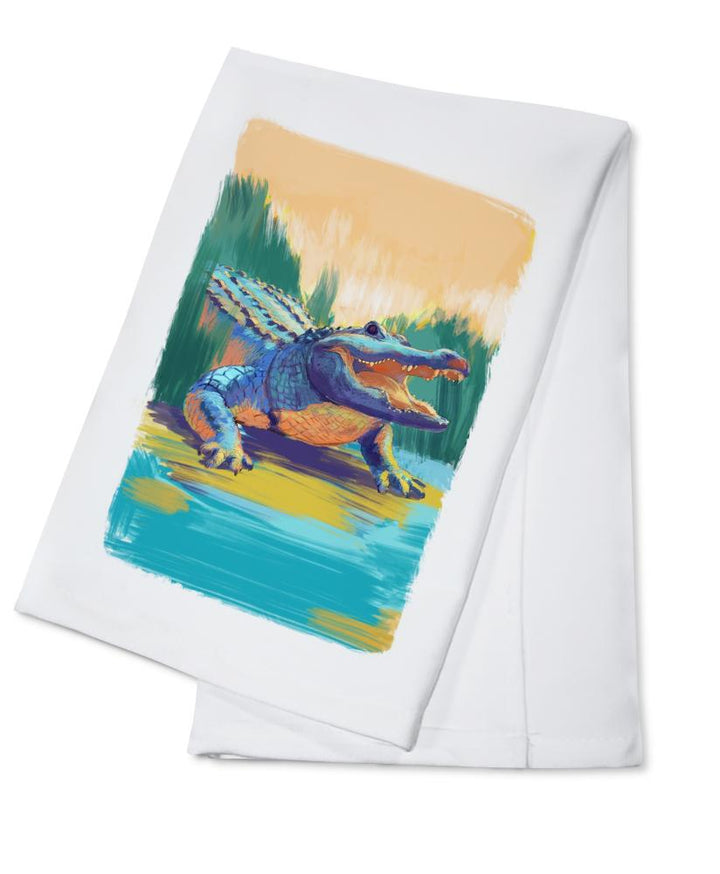 Alligator, Vivid, Lantern Press Artwork, Towels and Aprons Kitchen Lantern Press Cotton Towel 