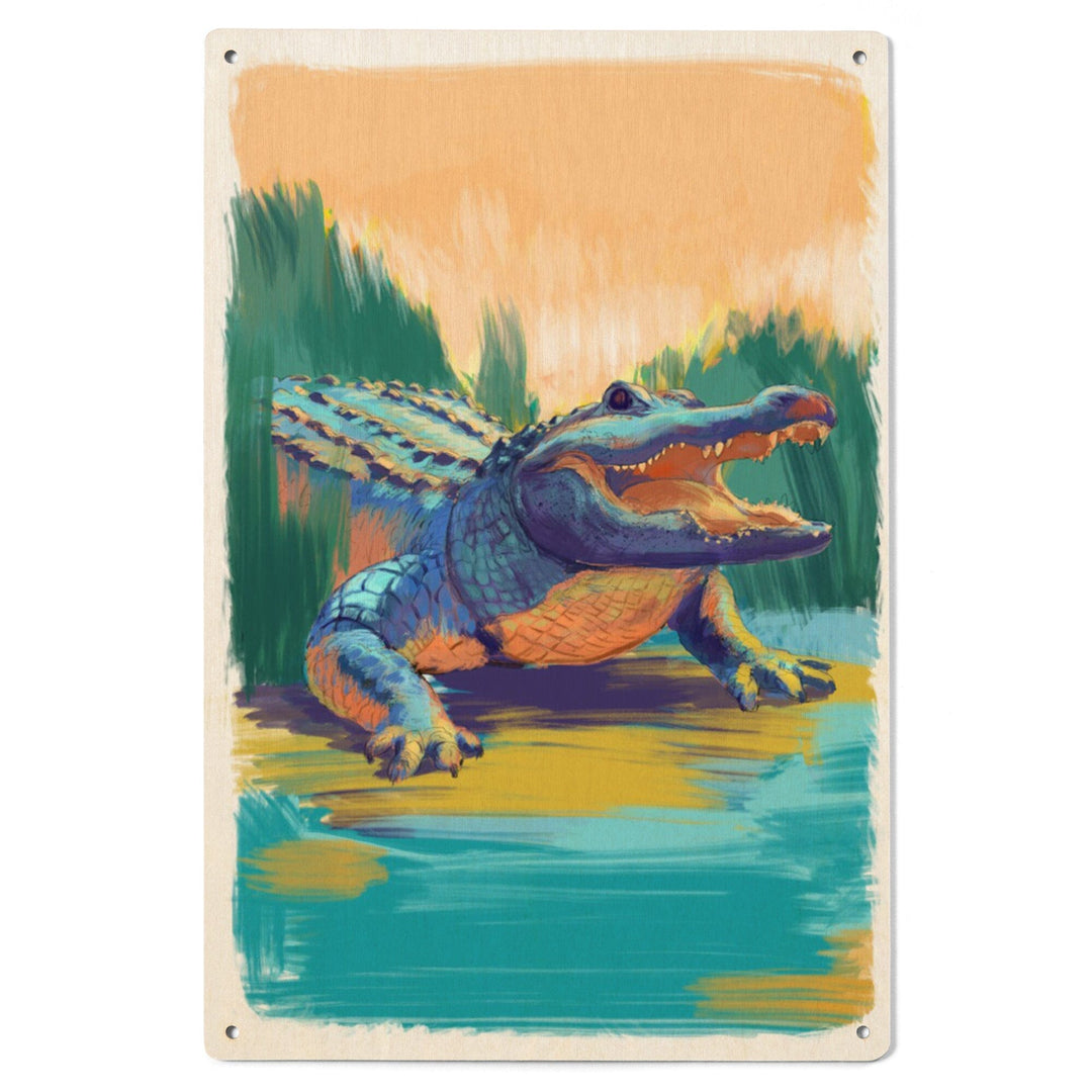 Alligator, Vivid, Lantern Press Artwork, Wood Signs and Postcards Wood Lantern Press 