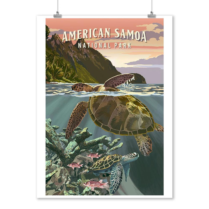 American Samoa National Park, American Samoa, Painterly National Park Series, Art Prints and Metal Signs Art Lantern Press 12 x 18 Art Print 
