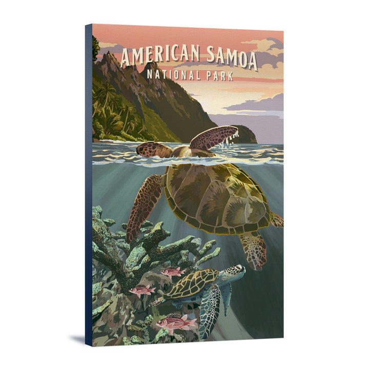 American Samoa National Park, American Samoa, Painterly National Park Series, Stretched Canvas Canvas Lantern Press 12x18 Stretched Canvas 