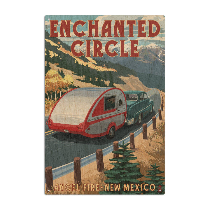 Angel Fire, New Mexico, Enchanted Circle, Fall Retro Camper, Lantern Press Artwork, Wood Signs and Postcards Wood Lantern Press 10 x 15 Wood Sign 