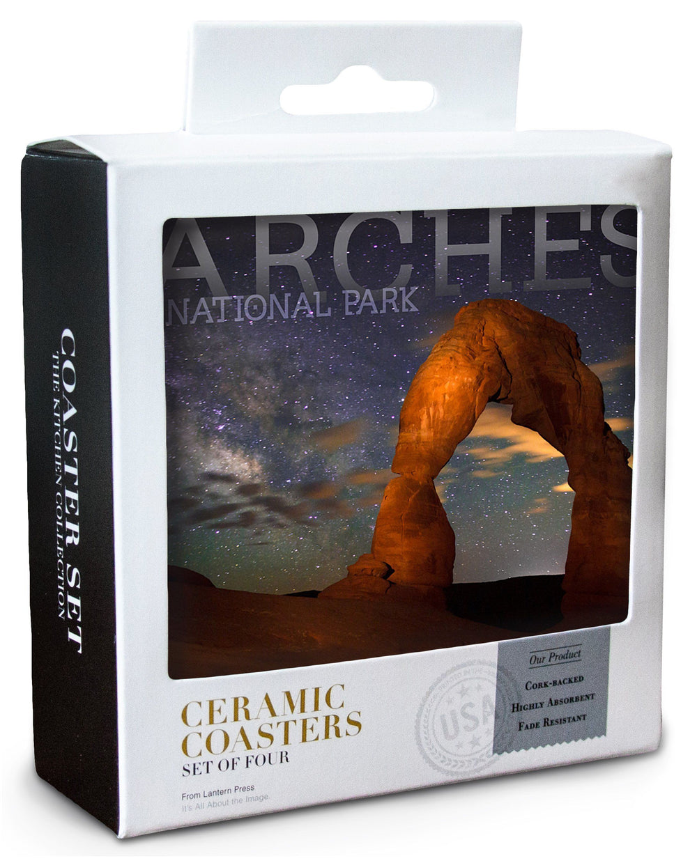 Arches National Park, Utah, Delicate Arch, Lantern Press Photography, Coaster Set Coasters Lantern Press 