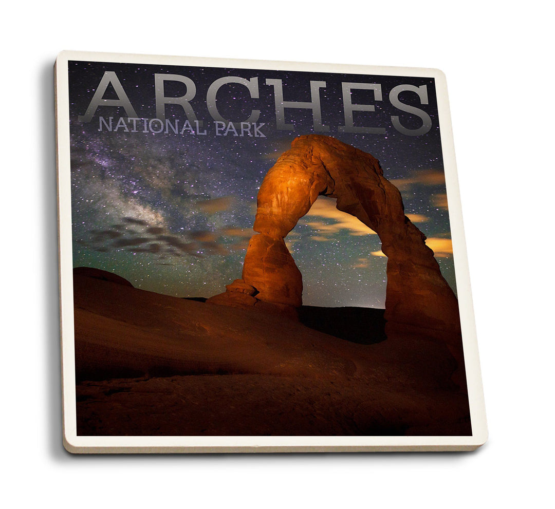 Arches National Park, Utah, Delicate Arch, Lantern Press Photography, Coaster Set Coasters Lantern Press 
