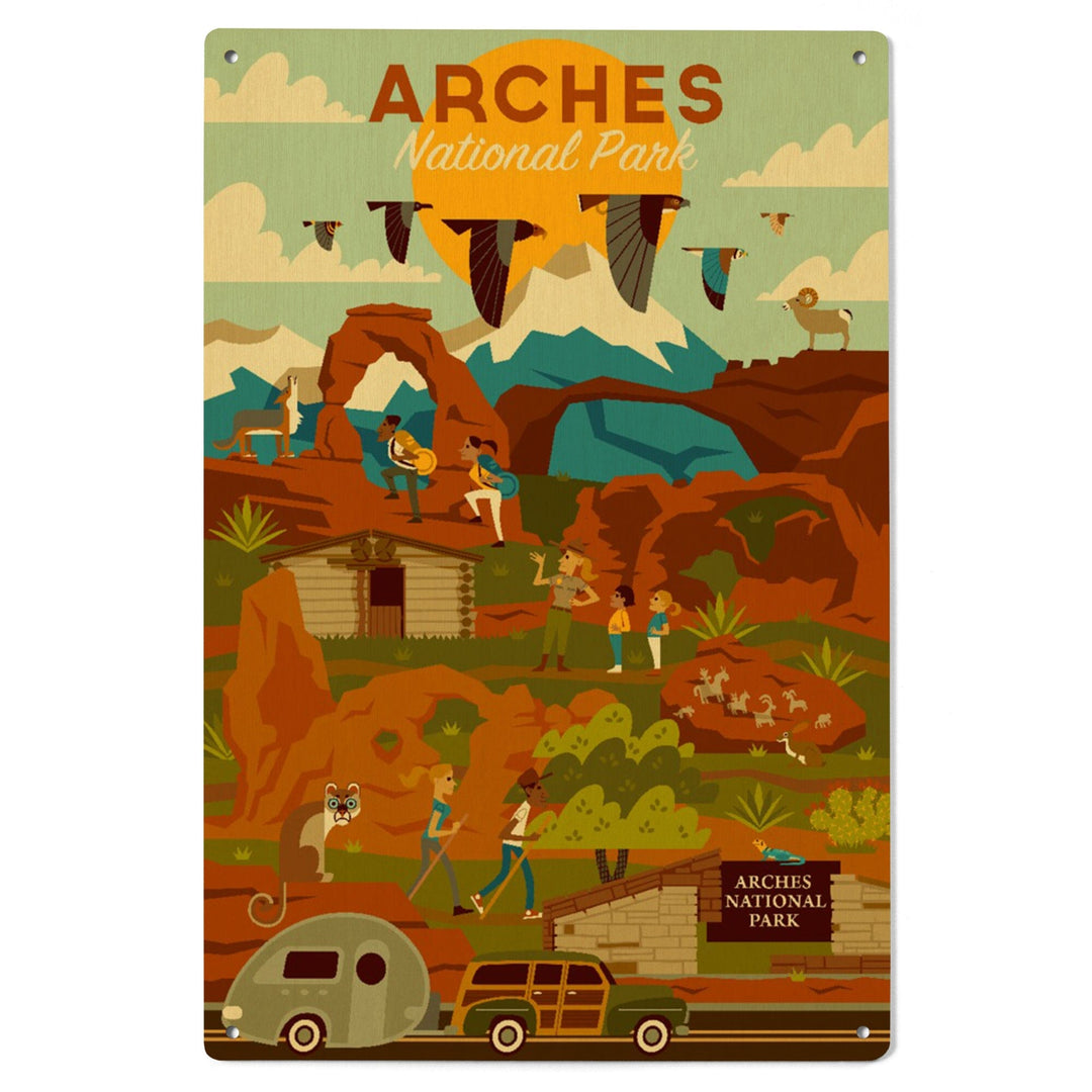 Arches National Park, Utah, Geometric National Park Series, Lantern Press Artwork, Wood Signs and Postcards Wood Lantern Press 