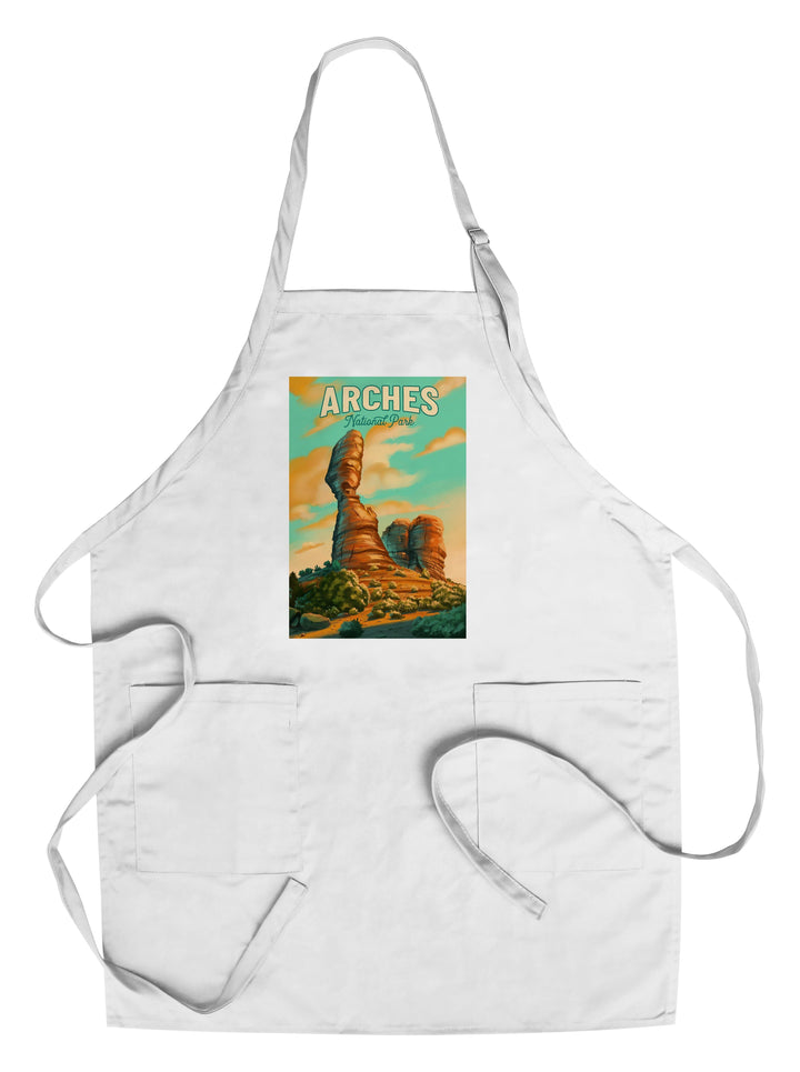 Arches National Park, Utah, Oil Painting, Lantern Press Artwork Kitchen Lantern Press Chef's Apron 