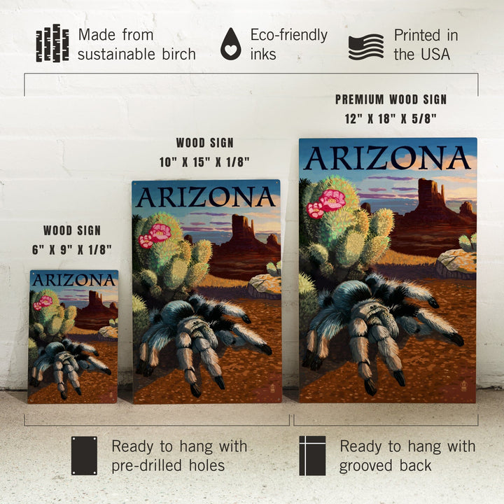 Arizona, Blond Tarantula, Lantern Press Poster, Wood Signs and Postcards Wood Lantern Press 