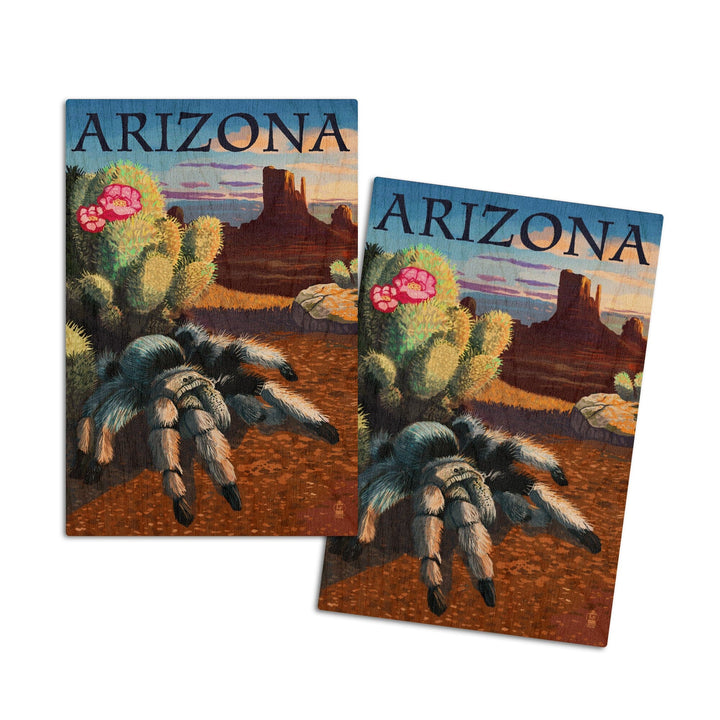 Arizona, Blond Tarantula, Lantern Press Poster, Wood Signs and Postcards Wood Lantern Press 4x6 Wood Postcard Set 