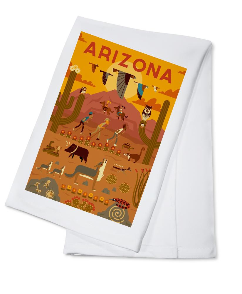 Arizona, Geometric, Lantern Press Artwork, Towels and Aprons Kitchen Lantern Press Cotton Towel 