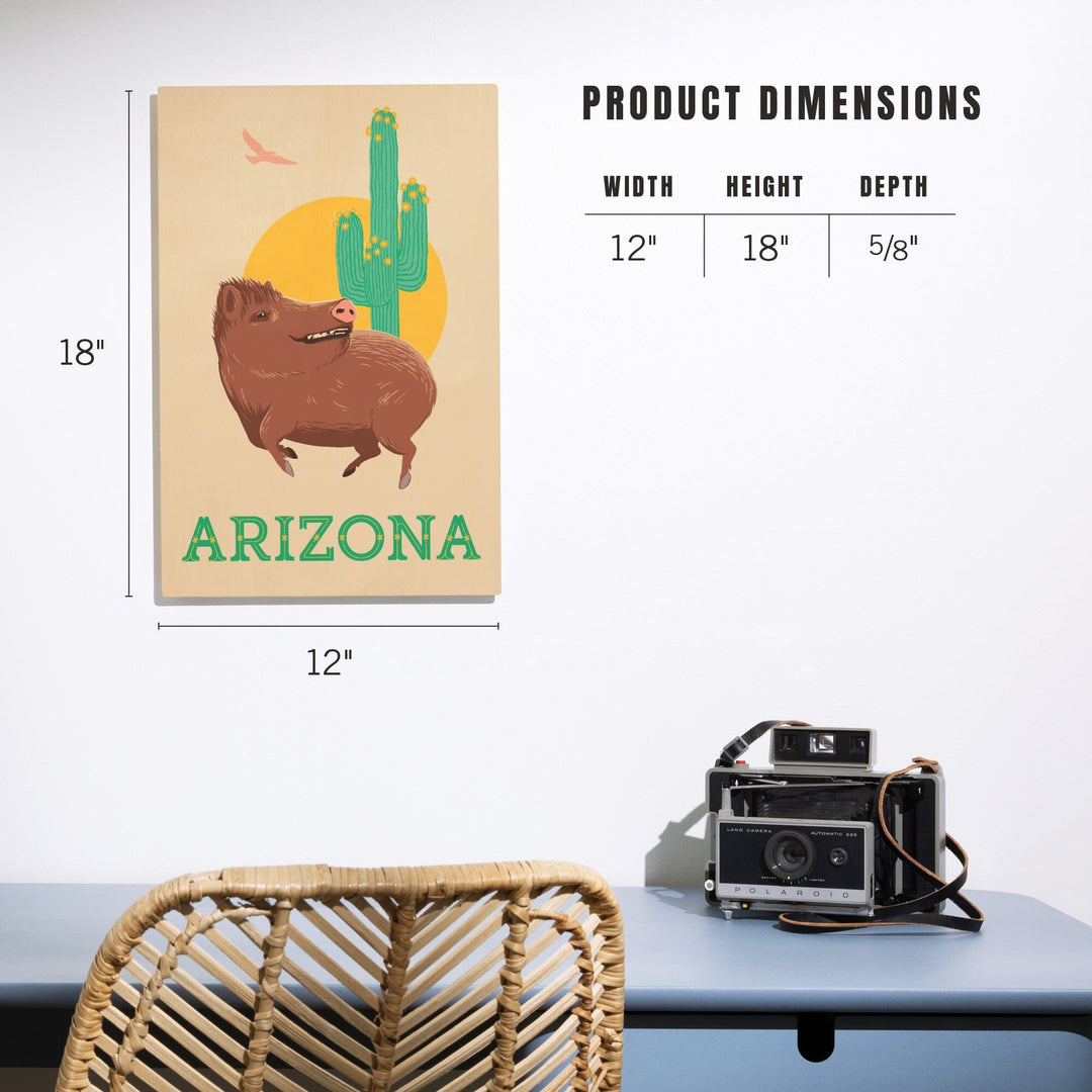 Arizona, Javelina, Lantern Press Artwork, Wood Signs and Postcards Wood Lantern Press 