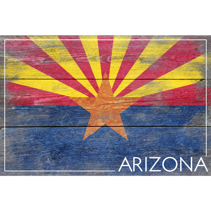 Arizona, Rustic State Flag, Lantern Press Artwork, Towels and Aprons Kitchen Lantern Press 