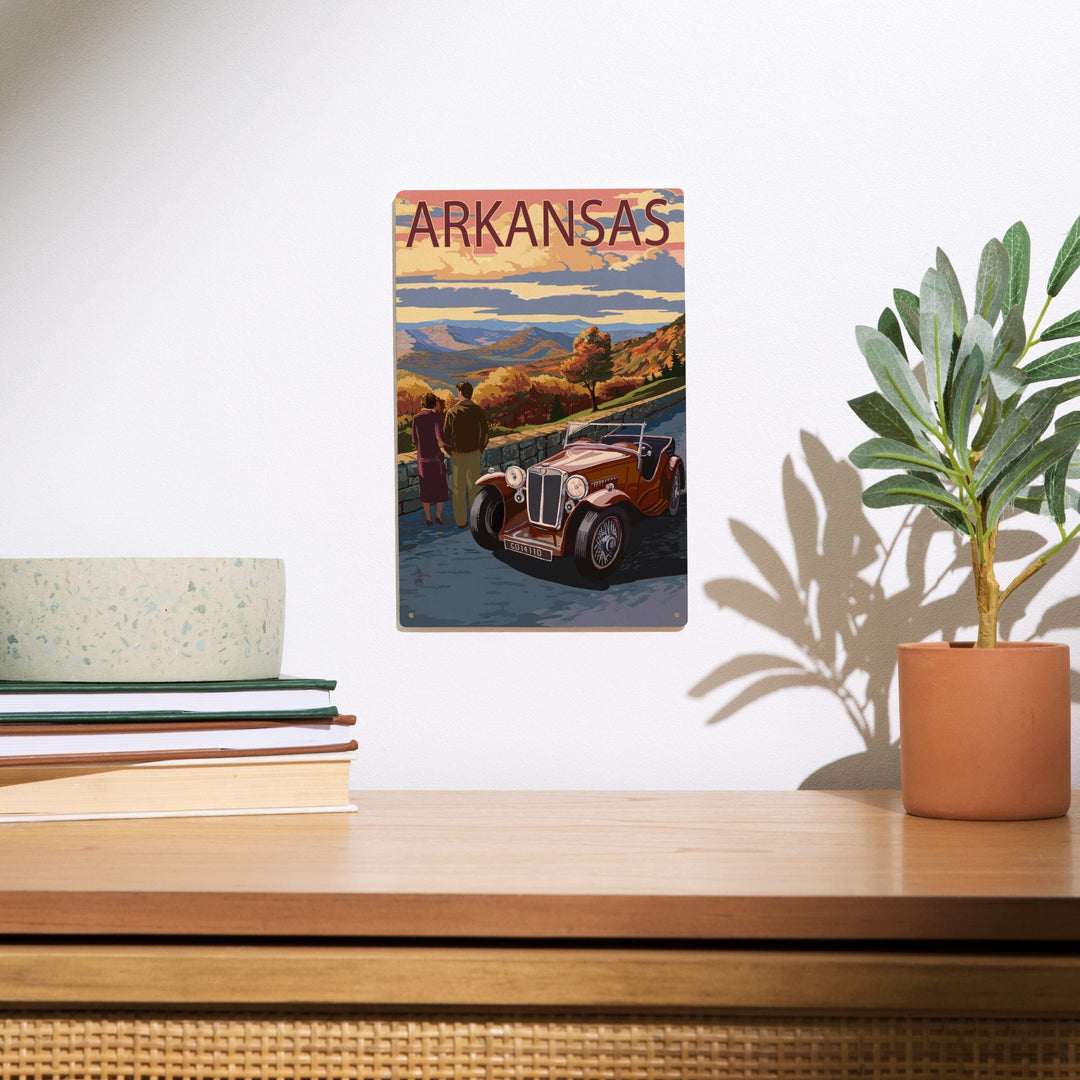 Arkansas, Outlook & Sunset Scene, Lantern Press Artwork, Wood Signs and Postcards Wood Lantern Press 