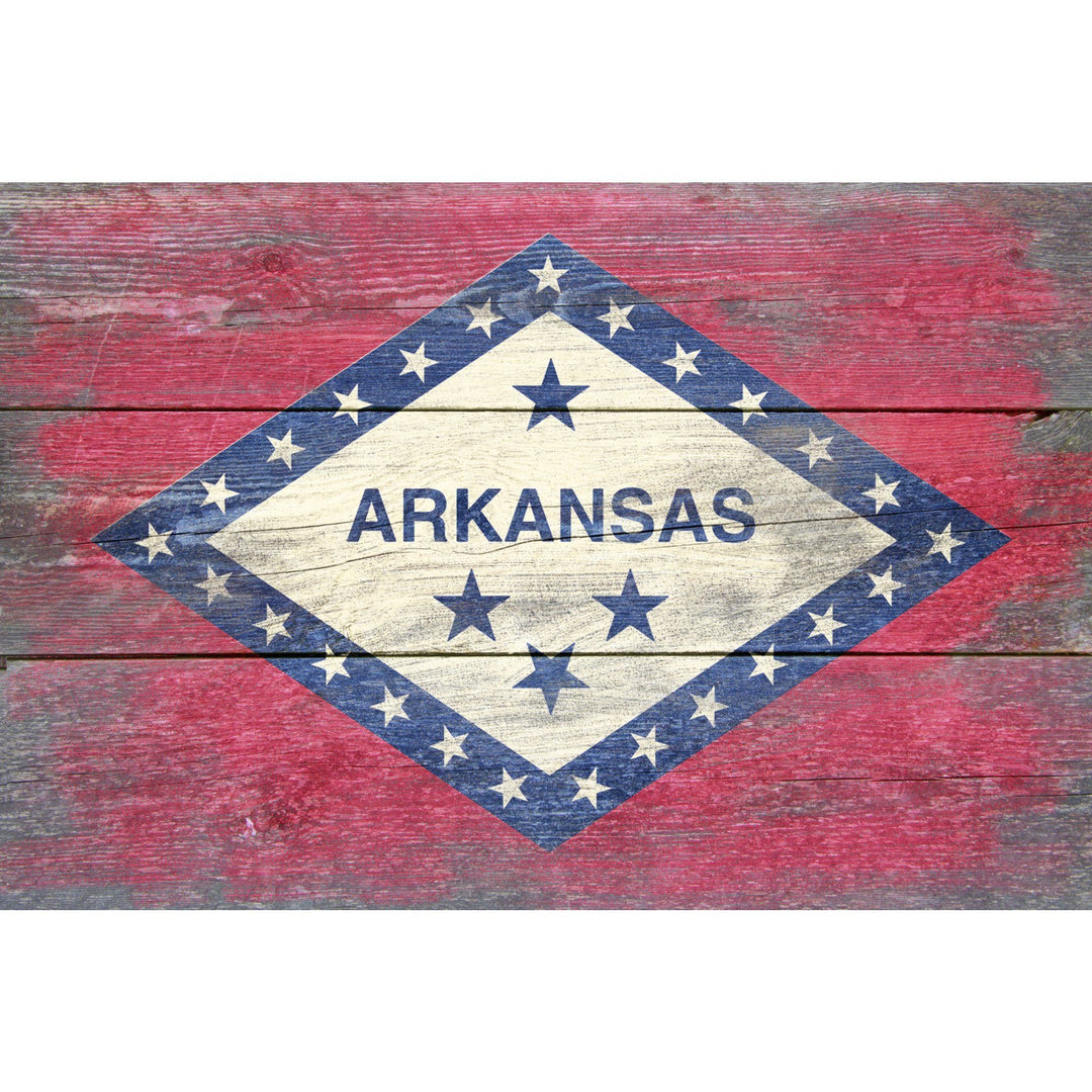 Arkansas, Rustic State Flag, Lantern Press Artwork, Towels and Aprons Kitchen Lantern Press 