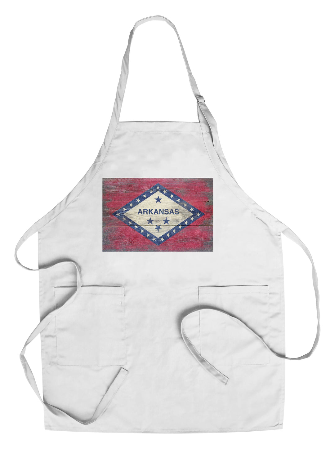 Arkansas, Rustic State Flag, Lantern Press Artwork, Towels and Aprons Kitchen Lantern Press Chef's Apron 