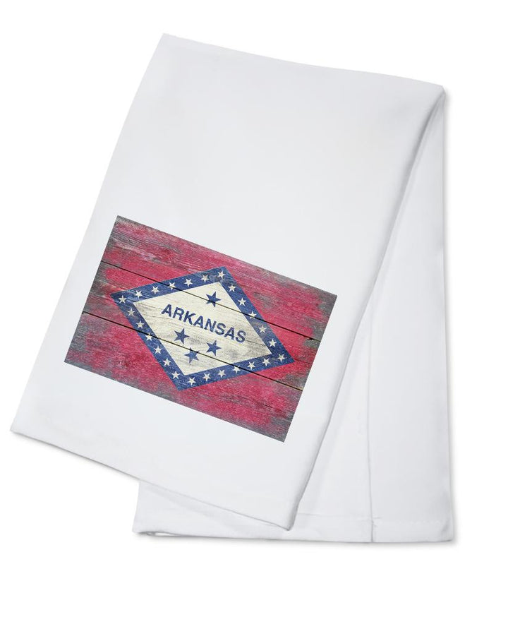 Arkansas, Rustic State Flag, Lantern Press Artwork, Towels and Aprons Kitchen Lantern Press Cotton Towel 