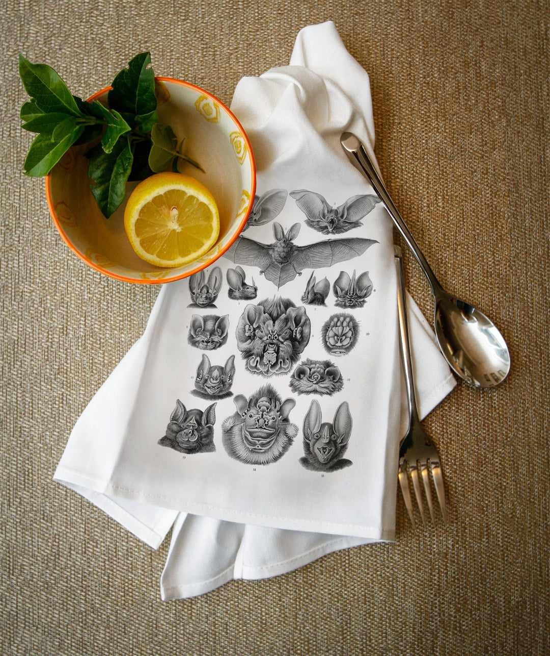 Art Forms of Nature, Chiroptera (Bats), Ernst Haeckel Artwork, Towels and Aprons Kitchen Lantern Press 