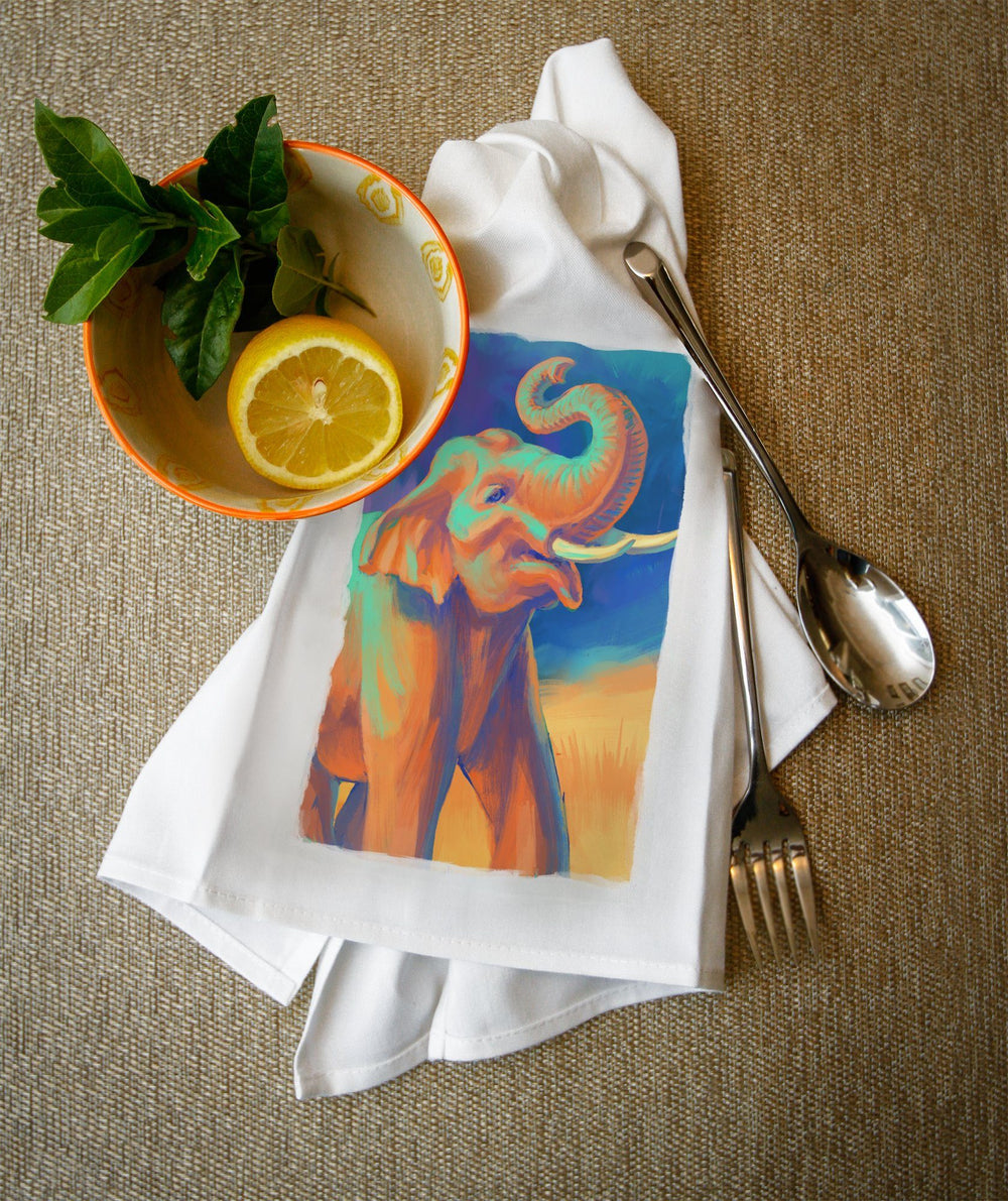Asian Elephant, Vivid, Lantern Press Artwork, Towels and Aprons Kitchen Lantern Press 