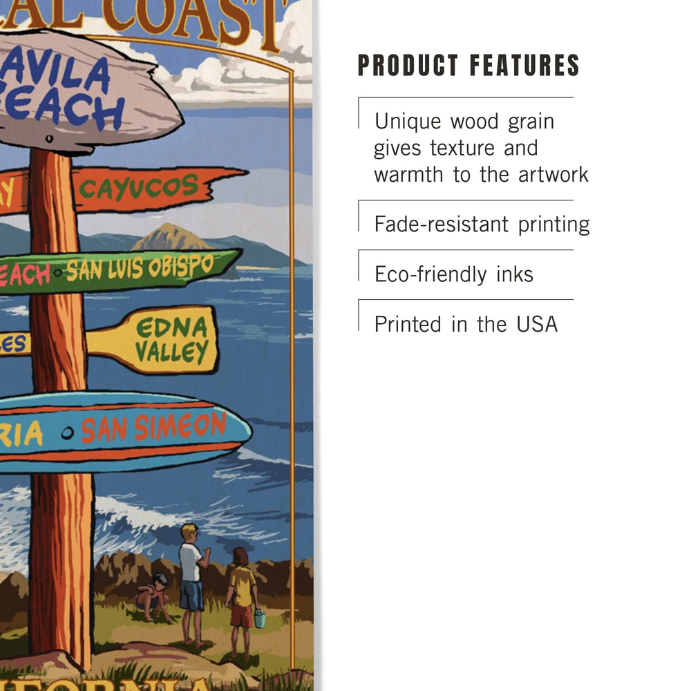 Avila Beach, California, Destination Signpost, Lantern Press Artwork, Wood Signs and Postcards Wood Lantern Press 
