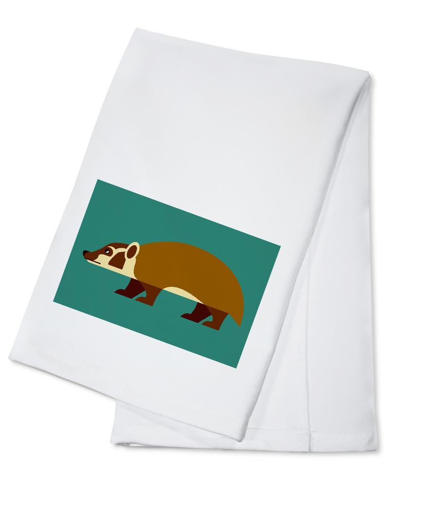 Badger, Geometric, Contour, Lantern Press Artwork, Towels and Aprons Kitchen Lantern Press Cotton Towel 