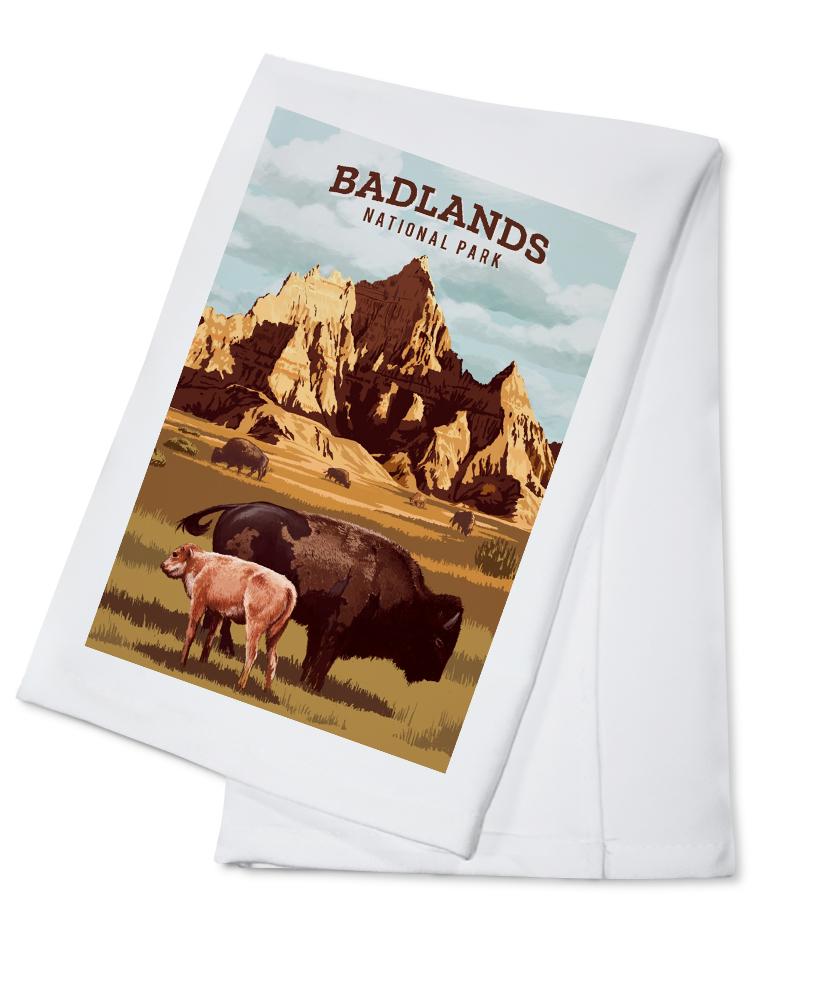 Badlands National Park, South Dakota, Painterly National Park Series, Towels and Aprons Kitchen Lantern Press 
