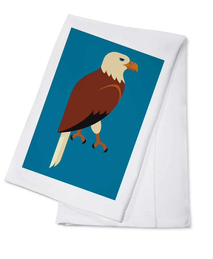 Bald Eagle, Geometric, Contour, Lantern Press Artwork, Towels and Aprons Kitchen Lantern Press Cotton Towel 