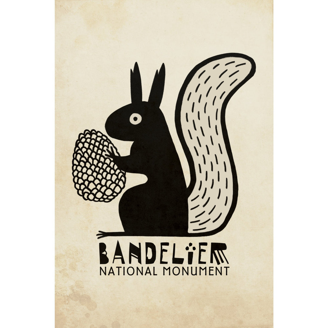 Bandelier National Monument, New Mexico, Abert Squirrel, Ancestral Pueblo Pottery Style, Contour, Lantern Press Artwork, Towels and Aprons Kitchen Lantern Press 